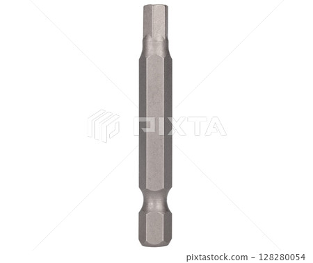 Hexagonal screwdriver bit isolated on white 128280054