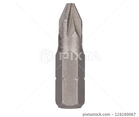 Short Phillips screwdriver bit isolated on white 128280067