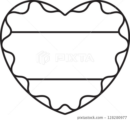 gingerbread in the shape of a heart with a striped pattern, tricolor template, Oktoberfest, simple black and white icon on an isolated background gingerbread in the shape of a heart with a striped pattern, tricolor template, Oktoberfest, simple black and white icon on an isolated background 128280977