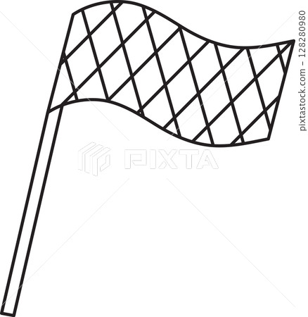 Bavarian flag with diamond pattern, Oktoberfest, simple black and white icon on isolated background Bavarian flag with diamond pattern, Oktoberfest, simple black and white icon on isolated background 128280980