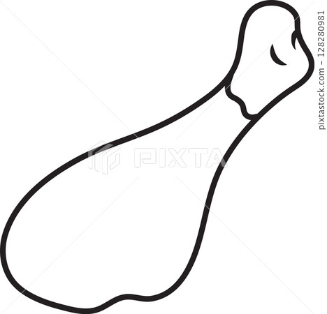 Brathendl chicken leg, oktoberfest, simple black and white icon on isolated background Brathendl chicken leg, oktoberfest, simple black and white icon on isolated background 128280981