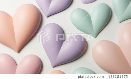 seamless blend of pastel hues forming abstract heart patterns with soft gradients, perfect for modern marketing backgrounds 128281375