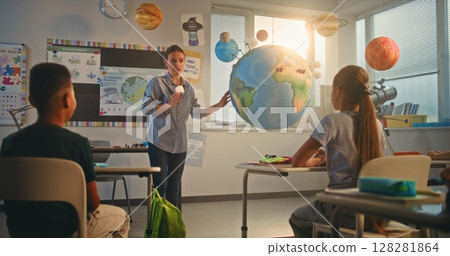 Diverse Kids Learning Science and Energy Resources in Modern Classroom Diverse Kids Learning Science and Energy Resources in Modern Classroom 128281864