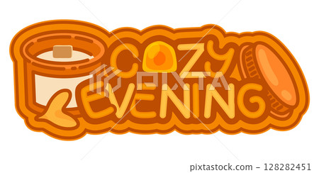 Cozy Evening Candle Sticker 128282451