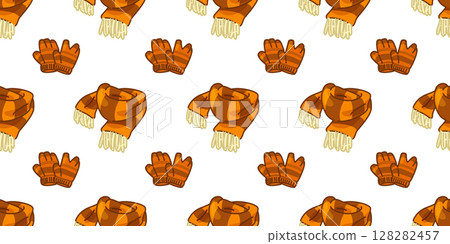 Seamless Winter Gloves Scarf Pattern 128282457