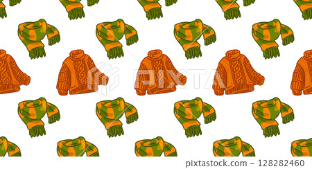 Seamless Sweater and Scarf Pattern Seamless Sweater and Scarf Pattern 128282460