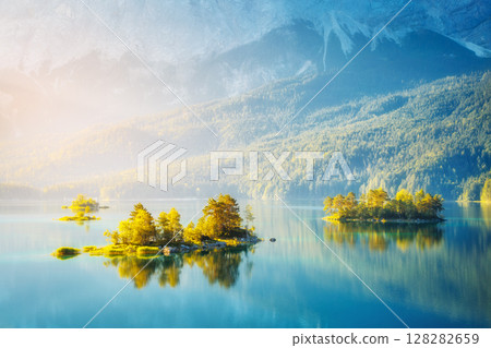 beautiful alpine lake beautiful alpine lake 128282659