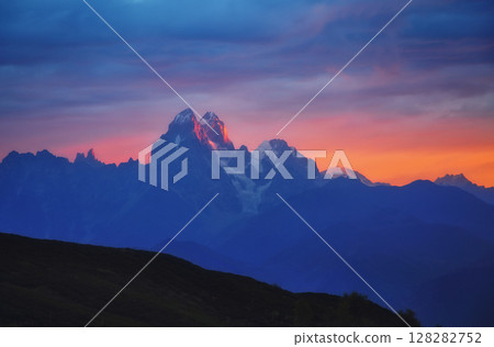 sunset in the mountains 128282752