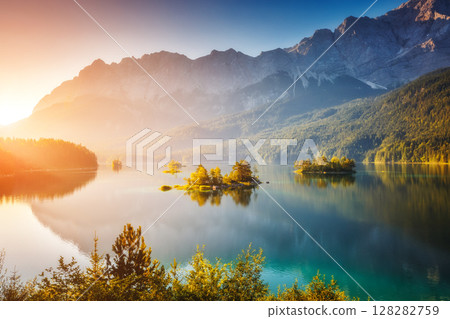 beautiful alpine lake beautiful alpine lake 128282759