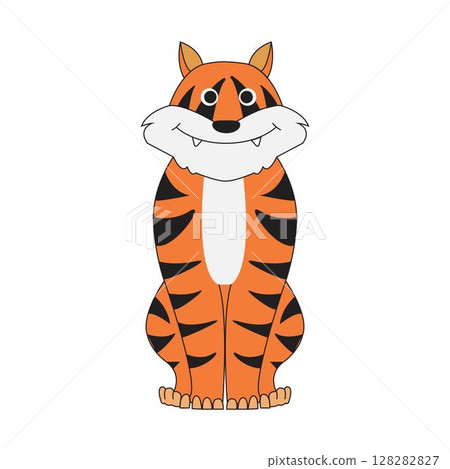 Comical cartoon tiger graphic design 128282827