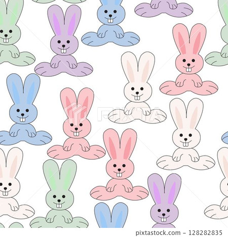 Seamless pattern with cute rabbits Seamless pattern with cute rabbits 128282835