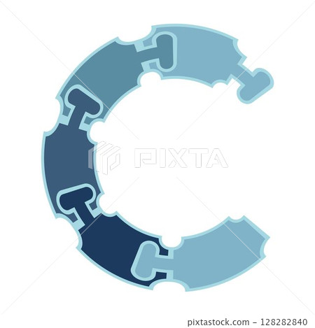 Artistic logo design letter shape 128282840