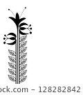 Black silhouettes of plant ornaments greeting 128282842
