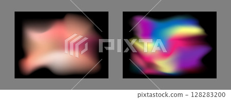 A set of colorful bright backgrounds with gradient blur. Colored glow on a black background. Template for posters, wallpapers, posters, banners and creative design 128283200