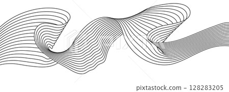 pattern of smooth wavy lines. Design for packaging design, music illustration, technology and creative ideas pattern of smooth wavy lines. Design for packaging design, music illustration, technology and creative ideas 128283205
