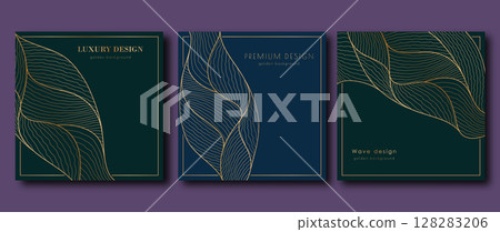 A pattern of wavy lines. Luxurious abstract background. Golden wave. Interior design, wallpaper, textures, textiles. An option for packaging, banners and creative design ideas A pattern of wavy lines. Luxurious abstract background. Golden wave. Interior design, wallpaper, textures, textiles. An option for packaging, banners and creative design ideas 128283206