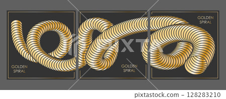 The golden spiral. A set of designs for a composite cover, banner, poster. Template for interior decoration, creative ideas, creativity and design The golden spiral. A set of designs for a composite cover, banner, poster. Template for interior decoration, creative ideas, creativity and design 128283210