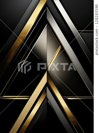 silver black gold circle abstract geometric background 128283596
