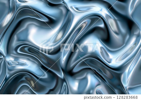 Explore the captivating display of Abstract Metallic Waves, showcasing a stunning modern design aesthetic Explore the captivating display of Abstract Metallic Waves, showcasing a stunning modern design aesthetic 128283668