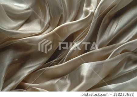 Luxurious Golden Satin Fabric featuring Elegant Drapery with a Soft and Smooth Texture that enhances style 128283688