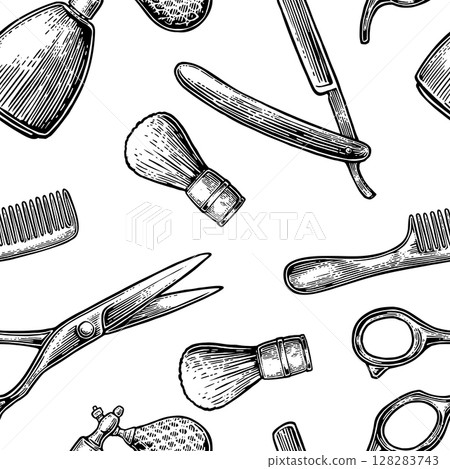 Seamless pattern set tool for BarberShop Seamless pattern set tool for BarberShop 128283743