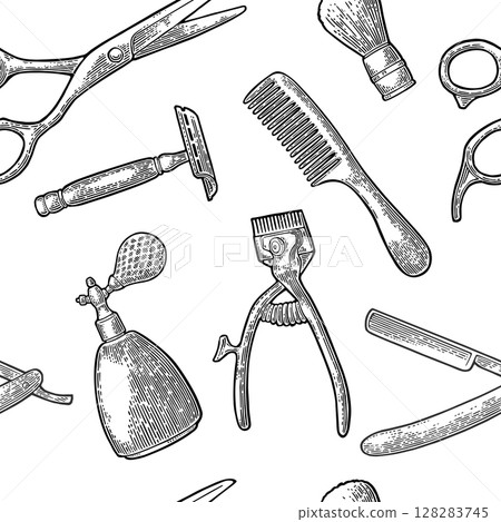 Seamless pattern set tool for BarberShop 128283745