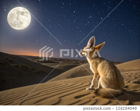 Fennec fox in the desert 128284049
