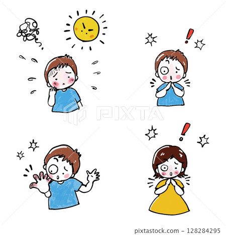 Illustration of a child's sudden accident Illustration of a child's sudden accident 128284295