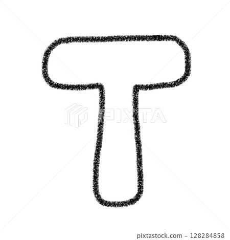 字母T 手寫字母 可愛素材黑色插畫素材圖示蠟筆風格 128284858