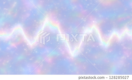 Rainbow and white zigzag neon effect background Image background 128285027