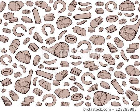 Meat production. Vector drawing food 128285995