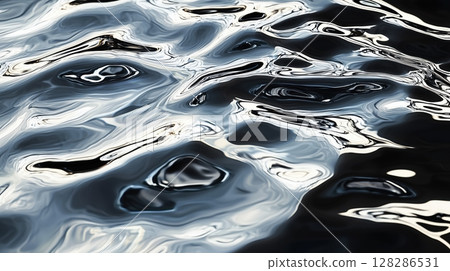 水面波光粼粼，如同鏡子 128286531