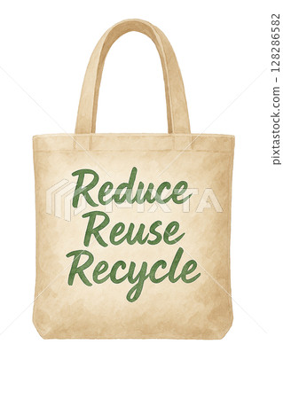 "Reduce Reuse Recycle" eco tote bag 128286582