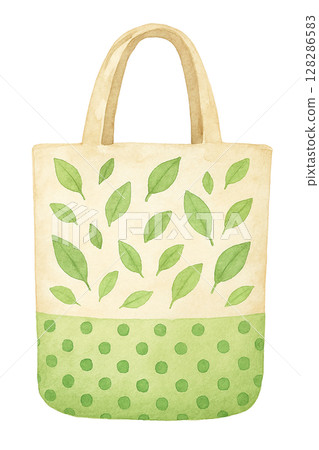 樹葉和圓點圖案環保手提袋 樹葉和圓點圖案環保手提袋 128286583