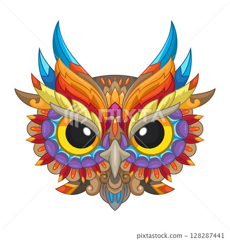 Owl head mandala arts isolated on white background Owl head mandala arts isolated on white background 128287441
