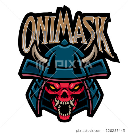 Onimask head esport mascot logo design 128287445