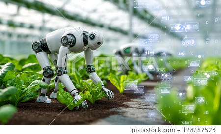 Industrial robotics technology in modern horticulture, sustainable vegetable production systems 128287523