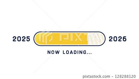 Loading from 2025 to 2026 | New Year illustration 128288120