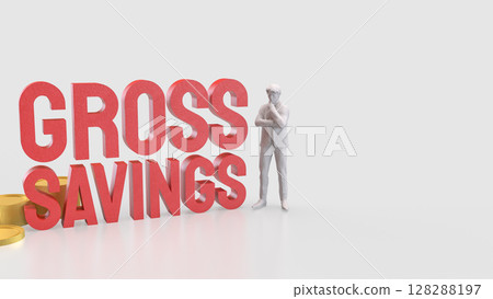 The Gross savings and coins for Business concept 3d Rendering. The Gross savings and coins for Business concept 3d Rendering. 128288197