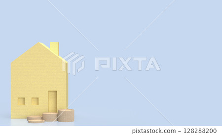 The House and coins for property or real estate concept 3d Rendering. 128288200