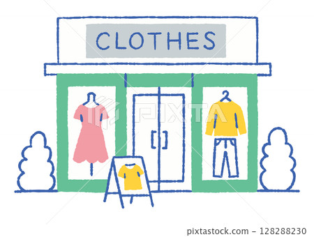 A store with a show window filled with cute clothes_Color 128288230