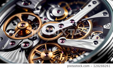 The inner workings of a watch 128288261