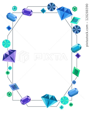 閃閃發光的華麗的寶石插畫框架 128288390
