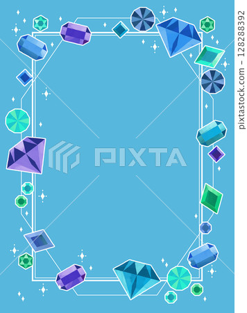 閃閃發光的華麗的寶石插畫框架 128288392