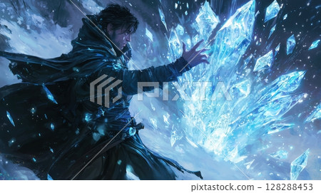 來自幻想世界的魔法師,施展冰魔法 來自幻想世界的魔法師,施展冰魔法 128288453