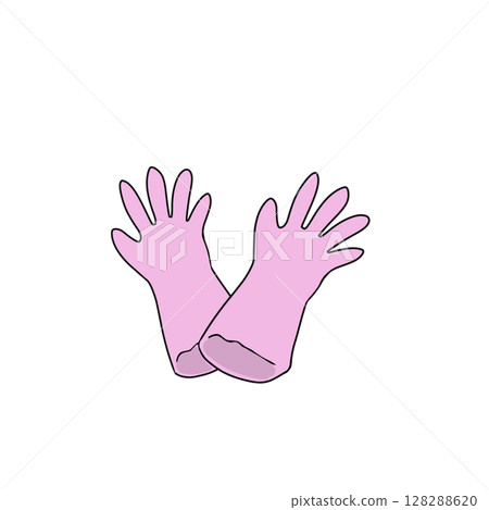 Rubber gloves, pink, simple 128288620