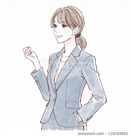 手繪水彩插圖的女人/女孩 手繪水彩插圖的女人/女孩 128288982