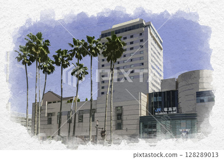 Watercolor style Tokushima Station JR Hotel Clement Tokushima Tokushima City, Tokushima Prefecture 128289013