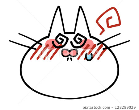 Face only cat icon illustration material 128289029