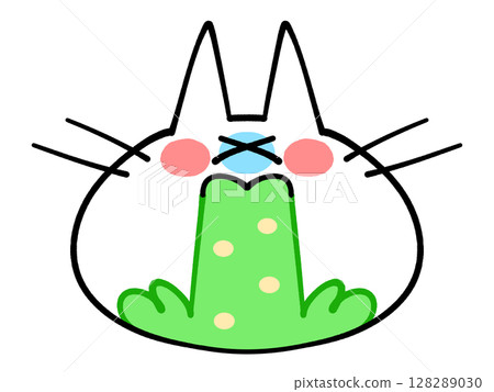 Face only cat icon illustration material 128289030